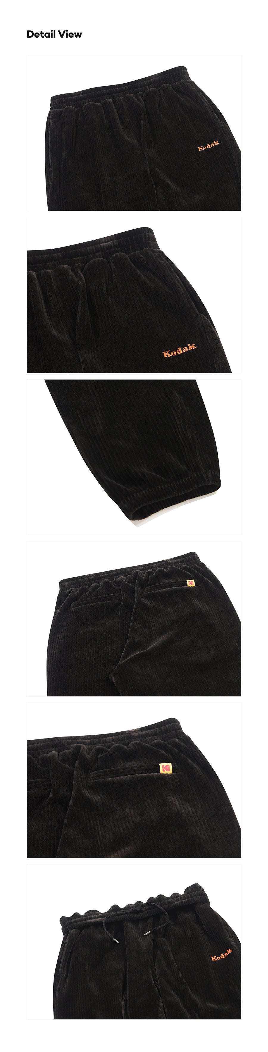 シネコダックベルベットコーデュロイジョガーパンツ【ブラック】