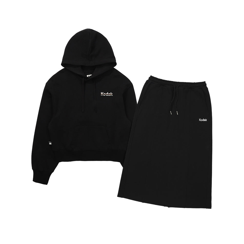 (Women) レインボービックロゴクロップフーディ【イエロー】