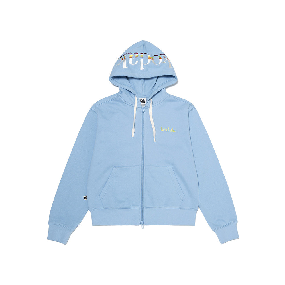 (WOMAN) レインボースウェットジップトップ【スカイブルー】