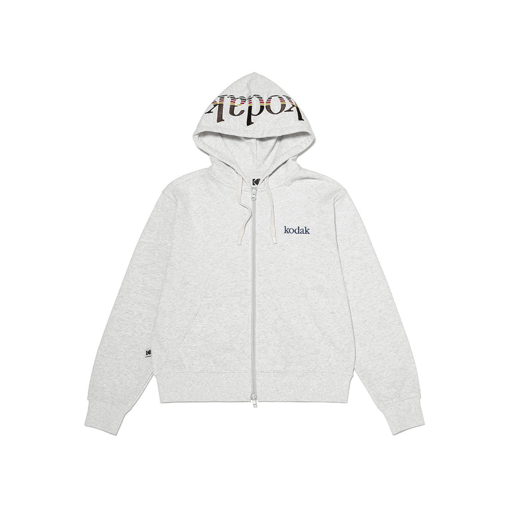 (WOMAN) レインボースウェットジップトップ【ホワイトメランジグレー】