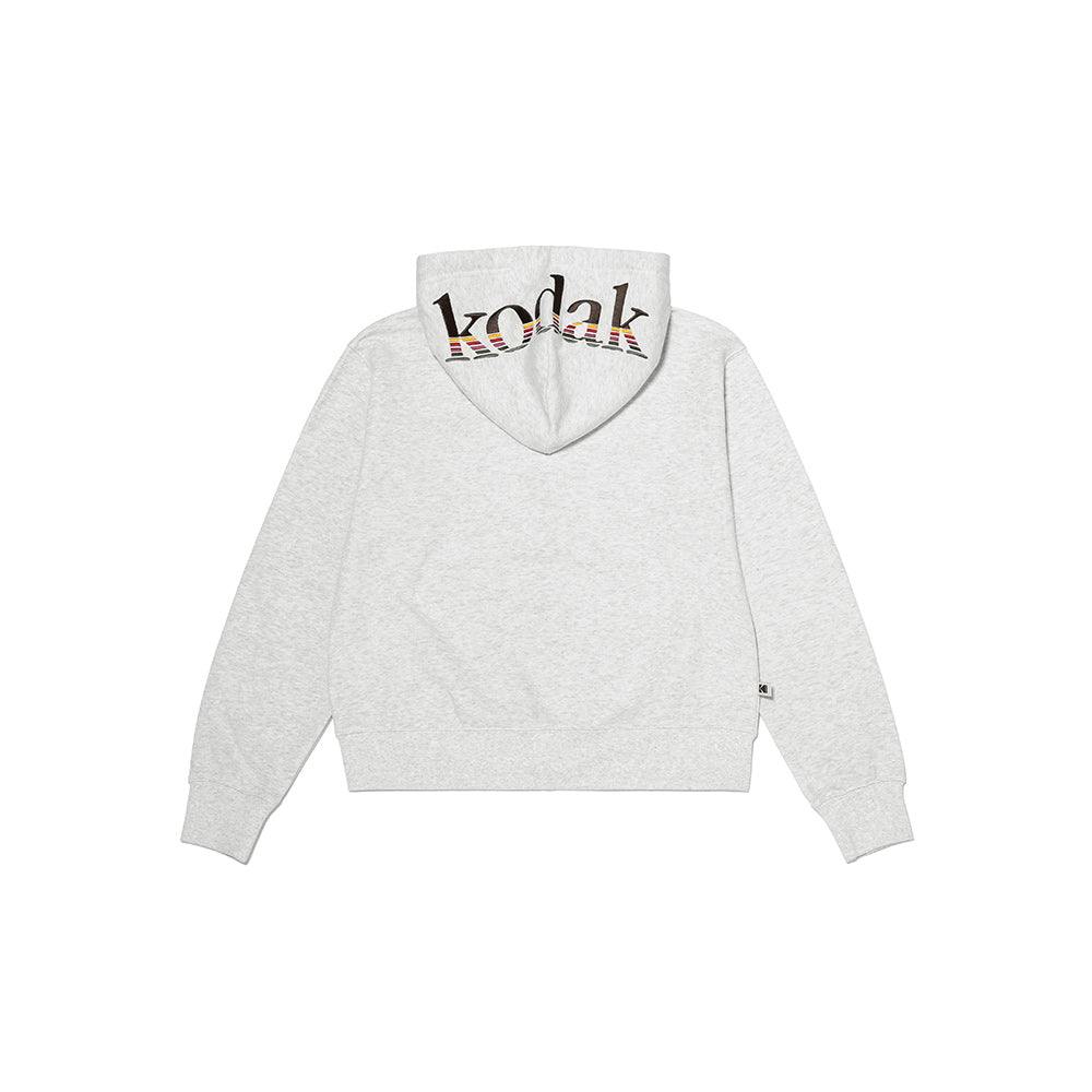 (WOMAN) レインボースウェットジップトップ【ホワイトメランジグレー】