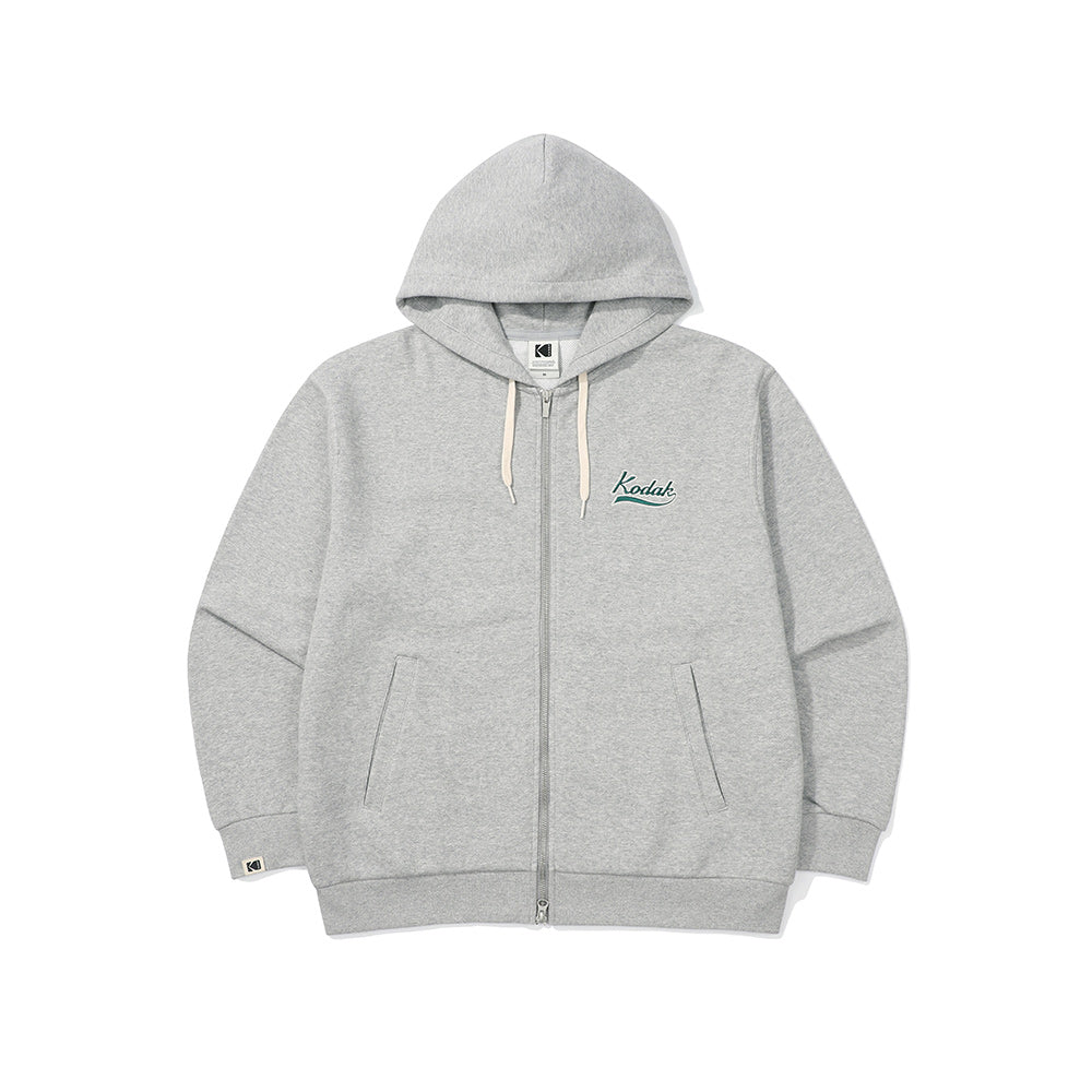 ビッグロゴフードジップトップ【メランジグレー】