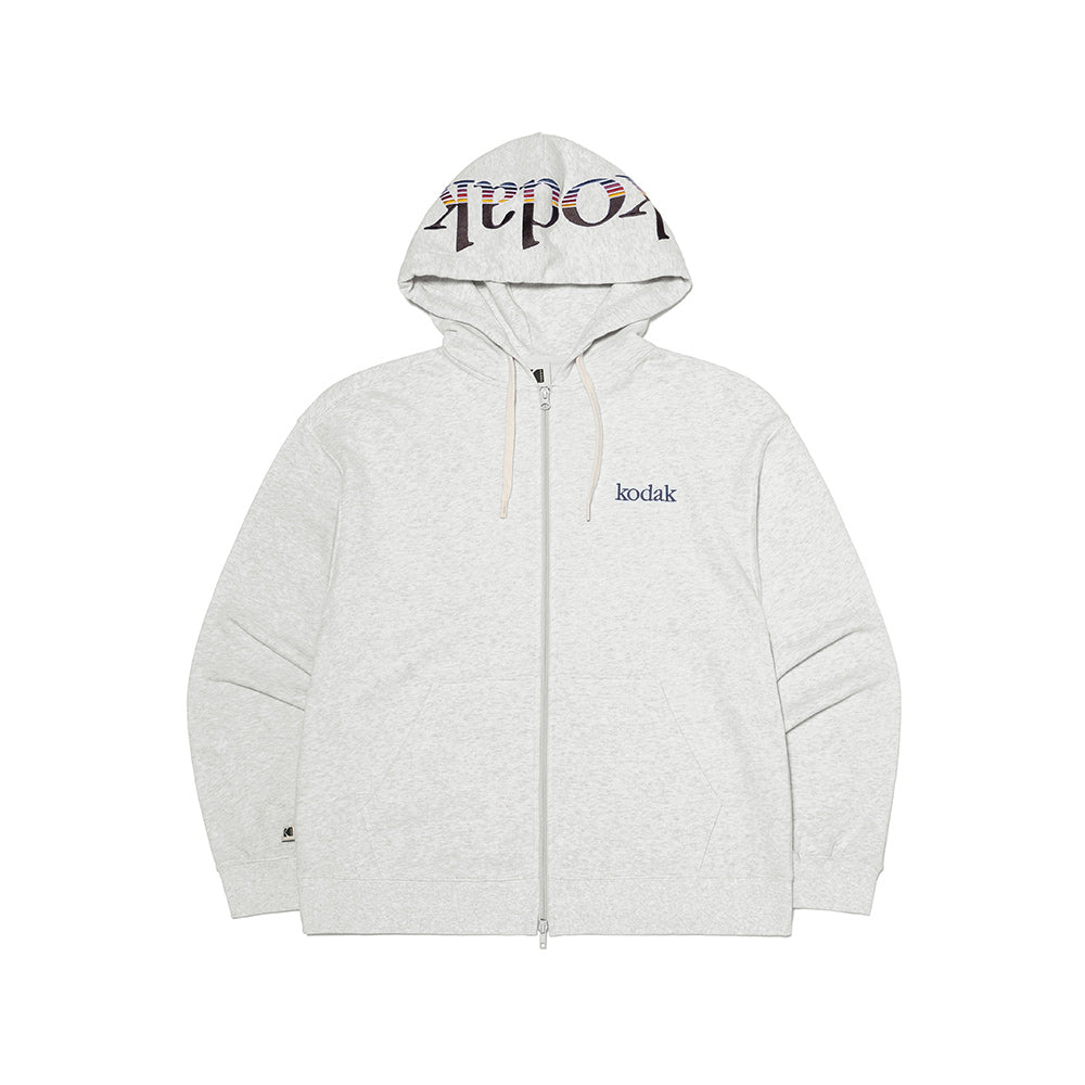 レインボースウェットジップトップ【ホワイトメランジグレー】