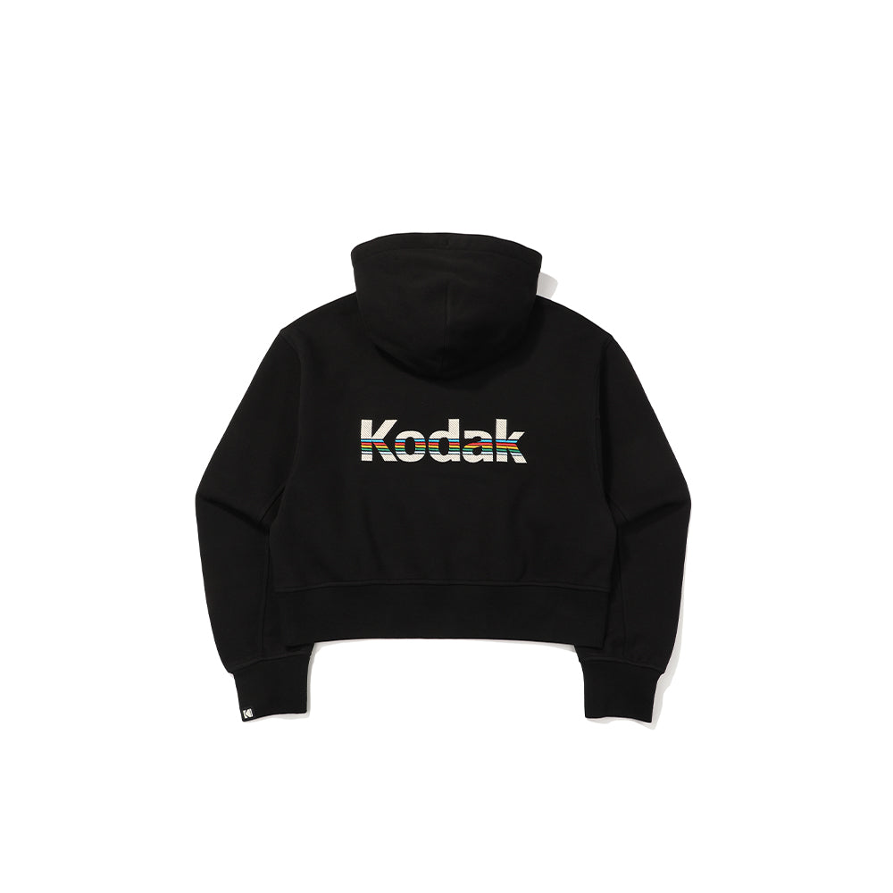 (Women)レインボーロゴクロップフーディ【ブラック】