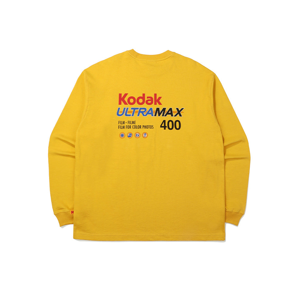 フィルムグラフィックロングスリーブTシャツ【イエロー】