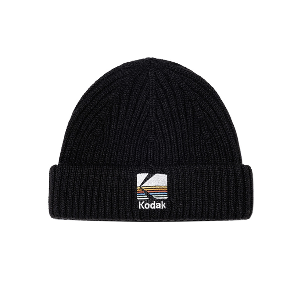 レインボーショートビーニー【ブラック】