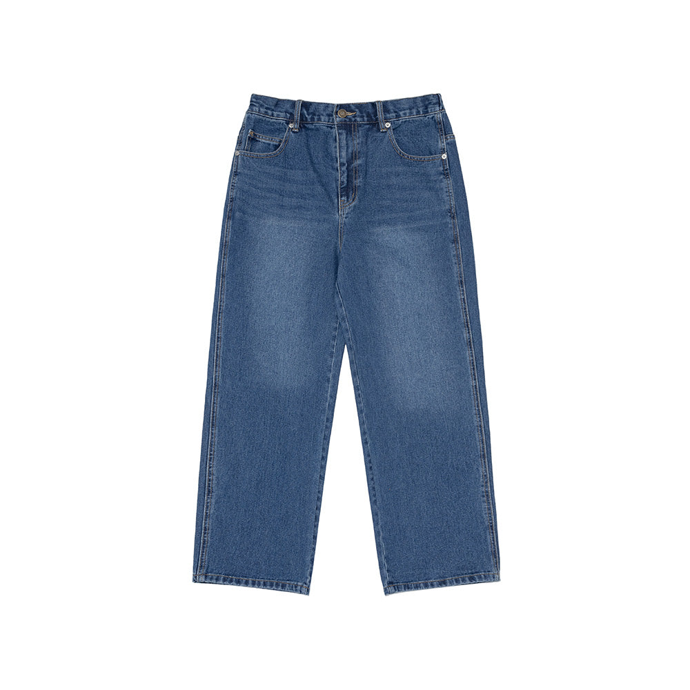 カラーデニムストレートパンツ【ブルー】