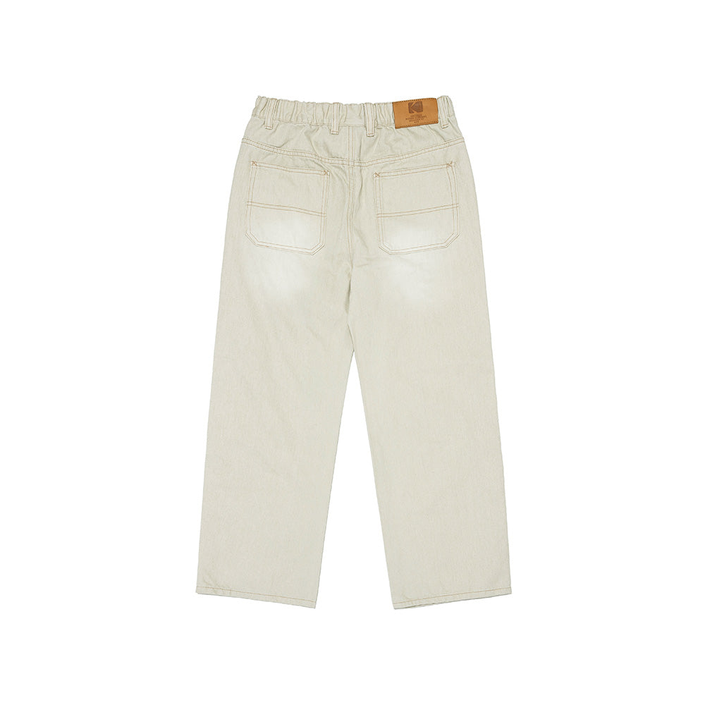 カラーデニムストレートパンツ【アイボリー】