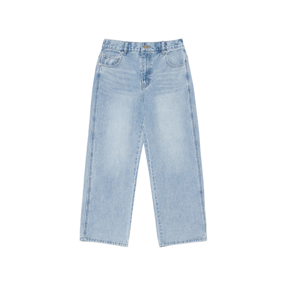 カラーデニムストレートパンツ【スカイブルー】