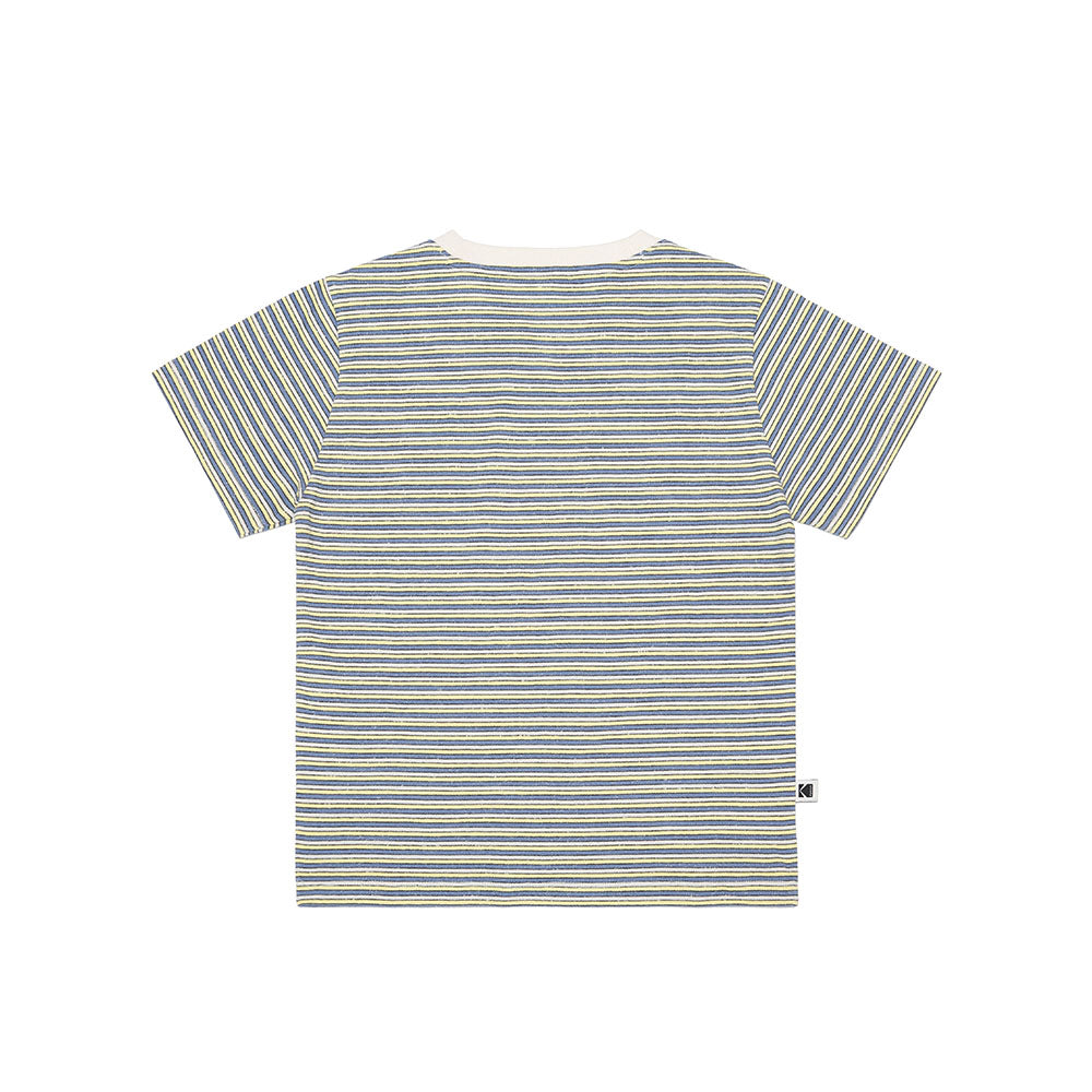 (Women) レインボーストライプ半袖Tシャツ【イエロー】