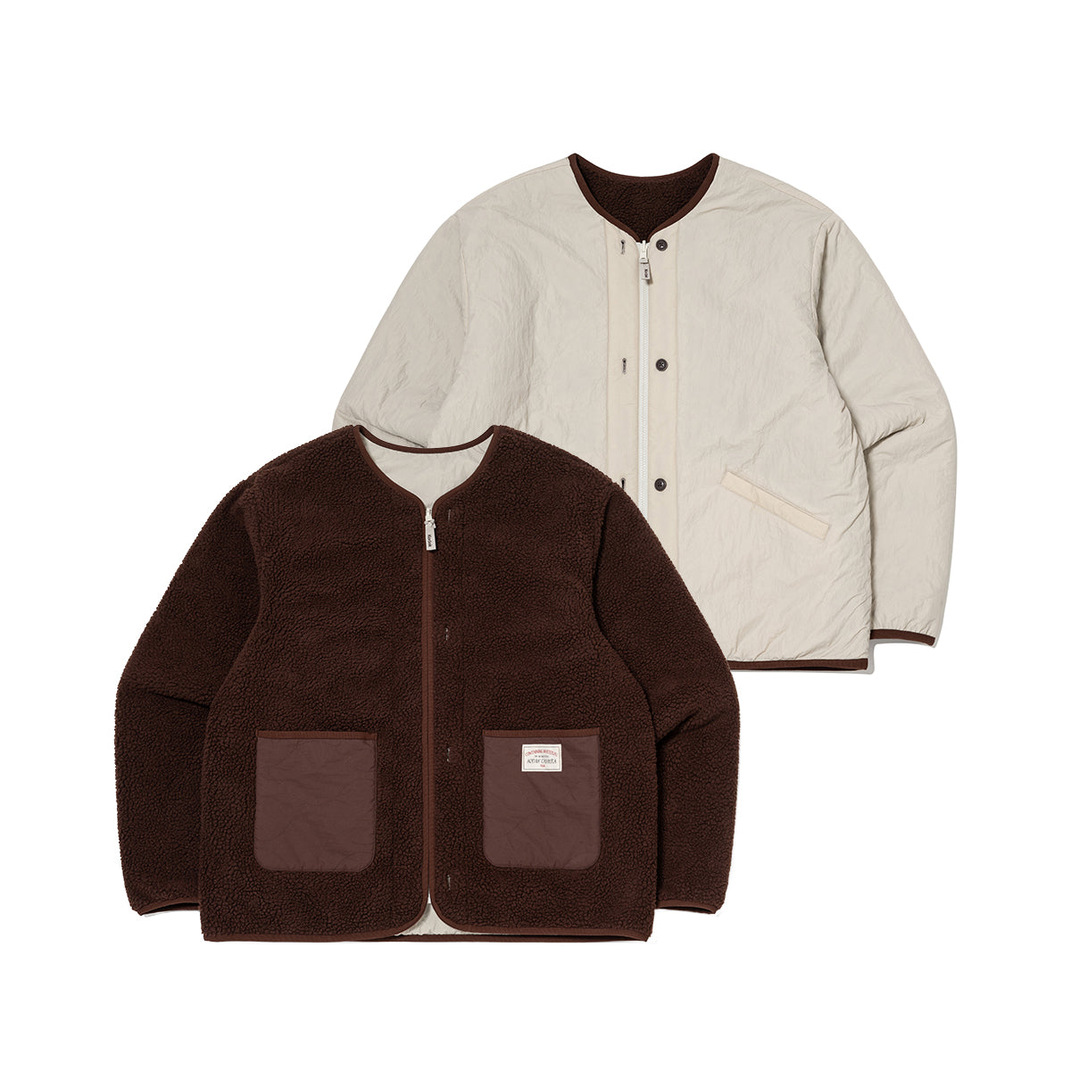 ブラウニーリバーシブルフリースジャケット【ブラウン】