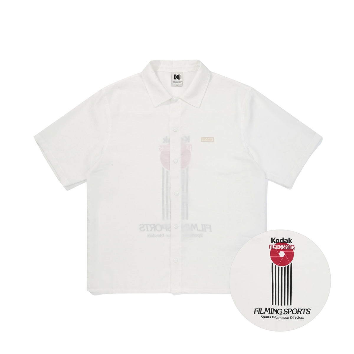 フラッシュパターンジャカードショートスリーブ シャツ【アイボリー】