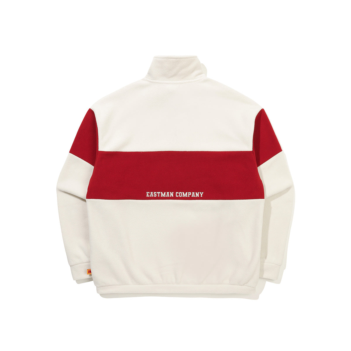 エッセンシャルカラーブロックマイクロフリースハーフジップ【アイボリー】