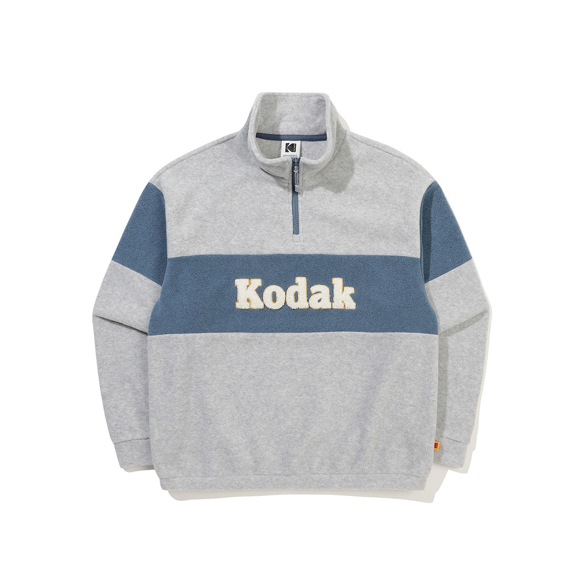 エッセンシャルカラーブロックマイクロフリースハーフジップ【メランジグレー】