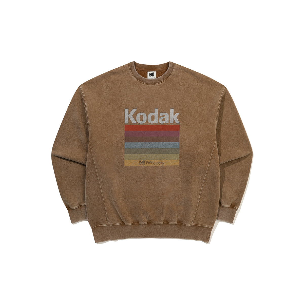 レインボースノーウォッシングブラッシュドスウェット【ブラウン】