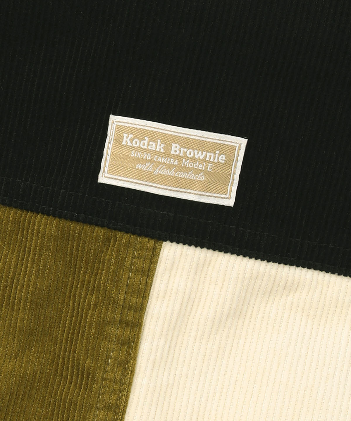 ブラウニーカラーブロックパディングシャケット【チャコール】