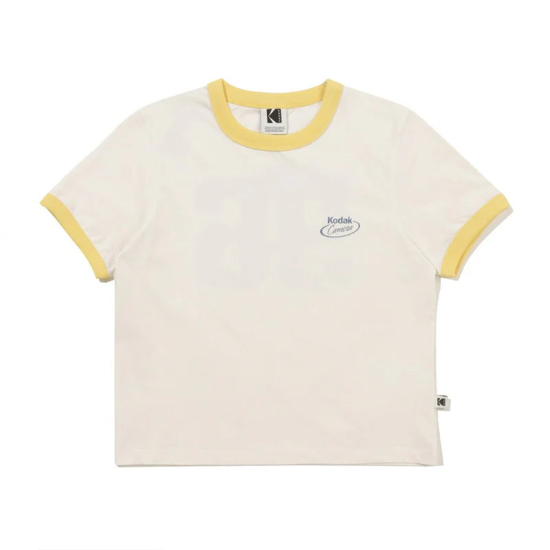 (WOMEN) リンガーショートスリーブTシャツ【アイボリー】
