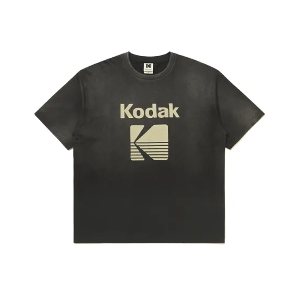 フラッシュウォッシング ブラー ビッグロゴ ショートスリーブ Tシャツ【ブラウン】