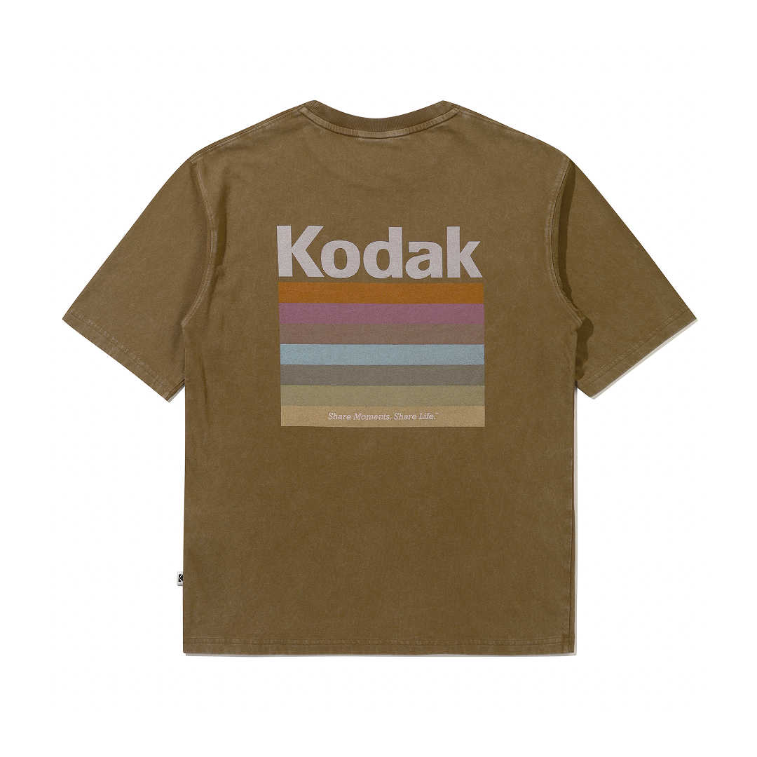 レインボー スノーウォッシングショートスリーブTシャツ【ブラウン】