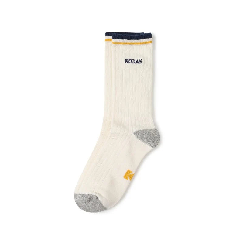 ダブルラインクルーソックス【ネイビー】