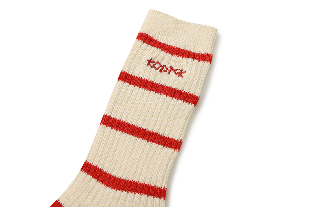 コントラストストライプソックス【レッド】