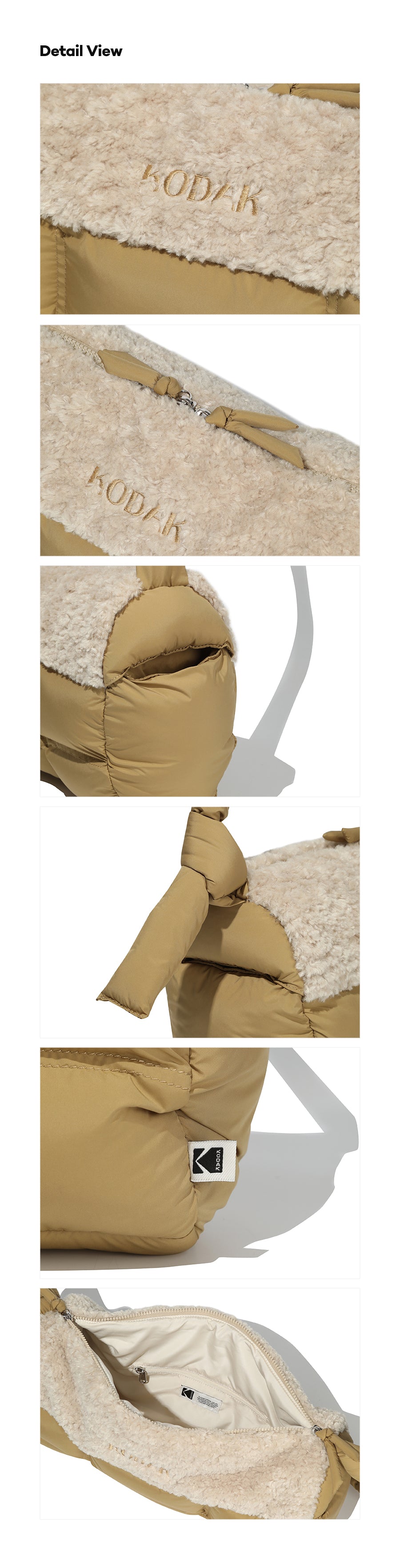 キルテッドラージクロスバッグ【カーキ】