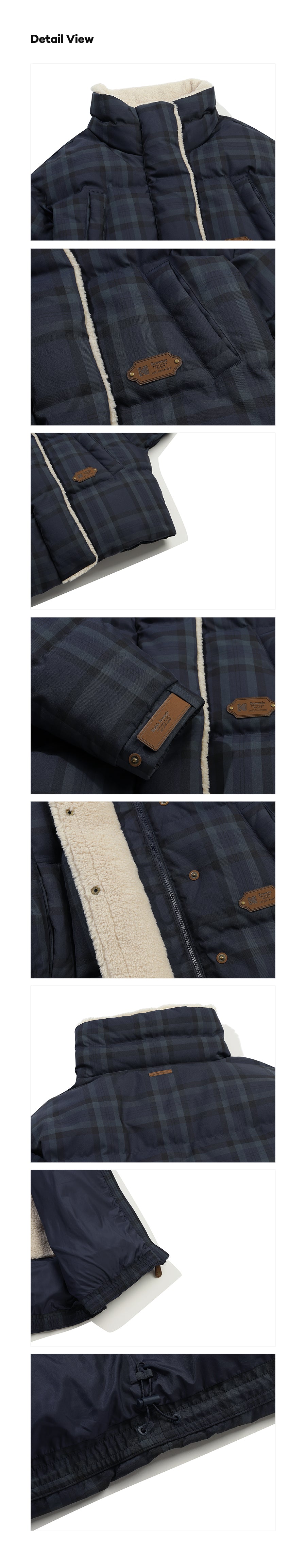 ブラウニーチェックショートダウンジャケット【ネイビー】