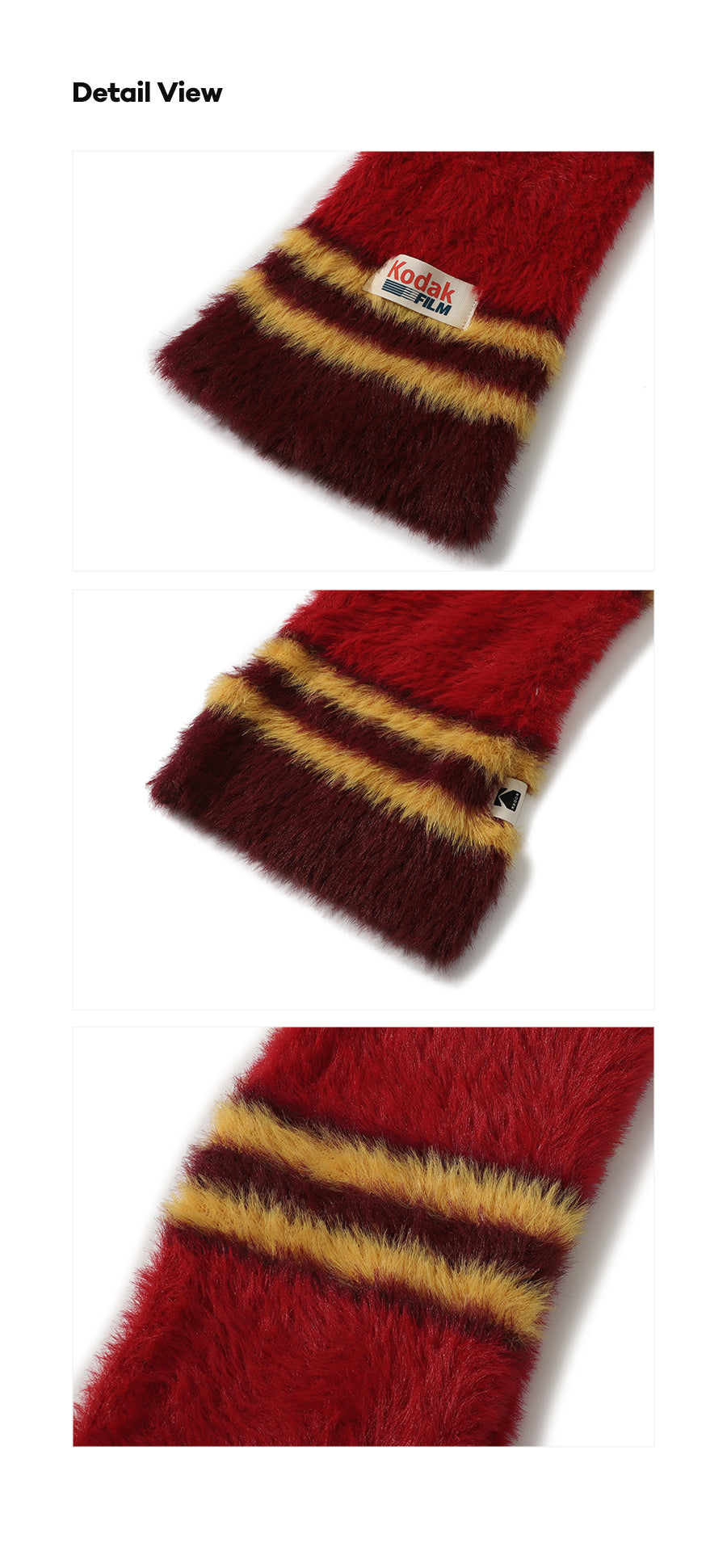 ヘアリーカラーストライプマフラー【グリーン】