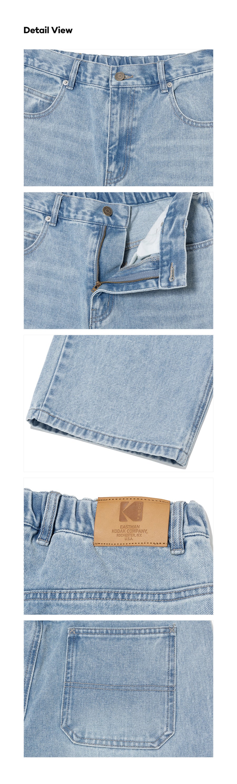 カラーデニムストレートパンツ【ブルー】