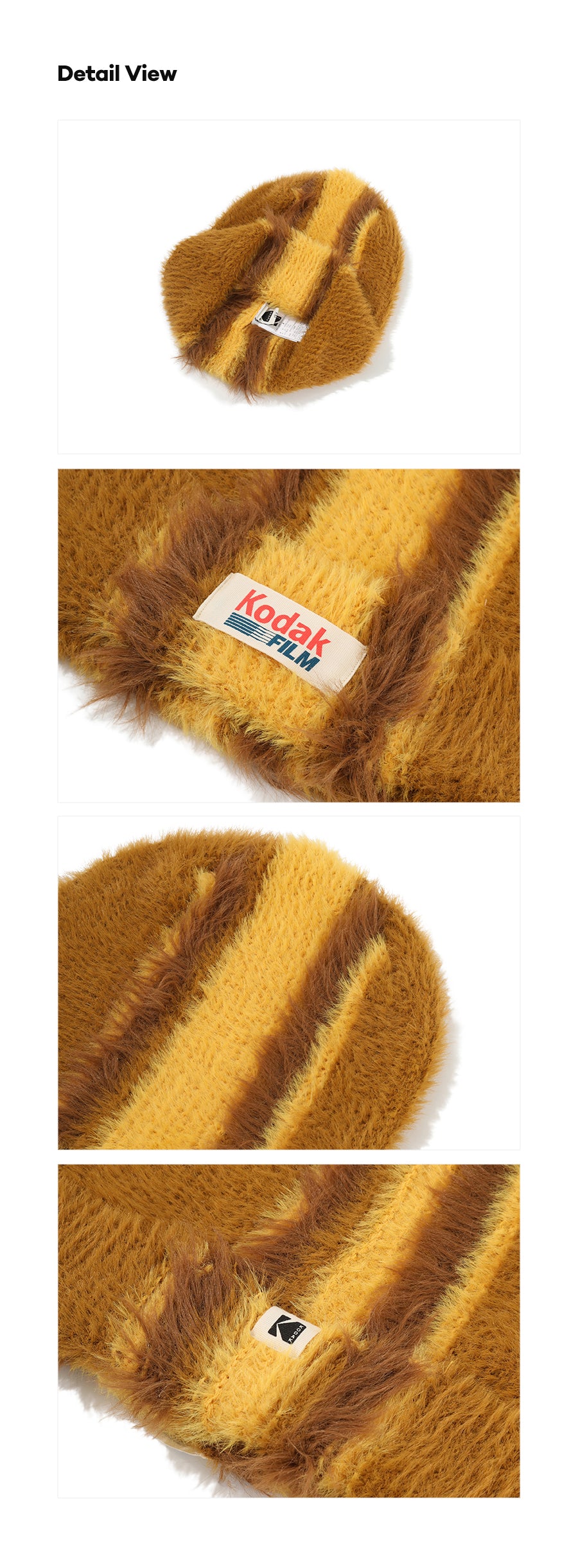 ヘアリーカラーストライプビーニー【ネイビー】