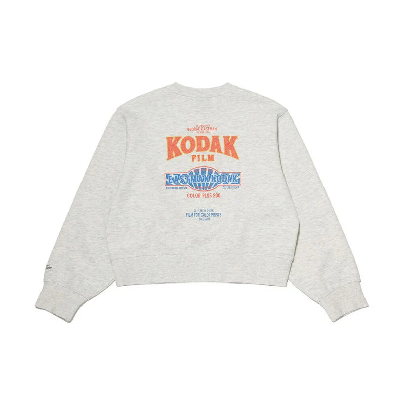 (WOMEN) スノーウォッシュグラフィックスウェットシャツ【ホワイトメランジグレー】