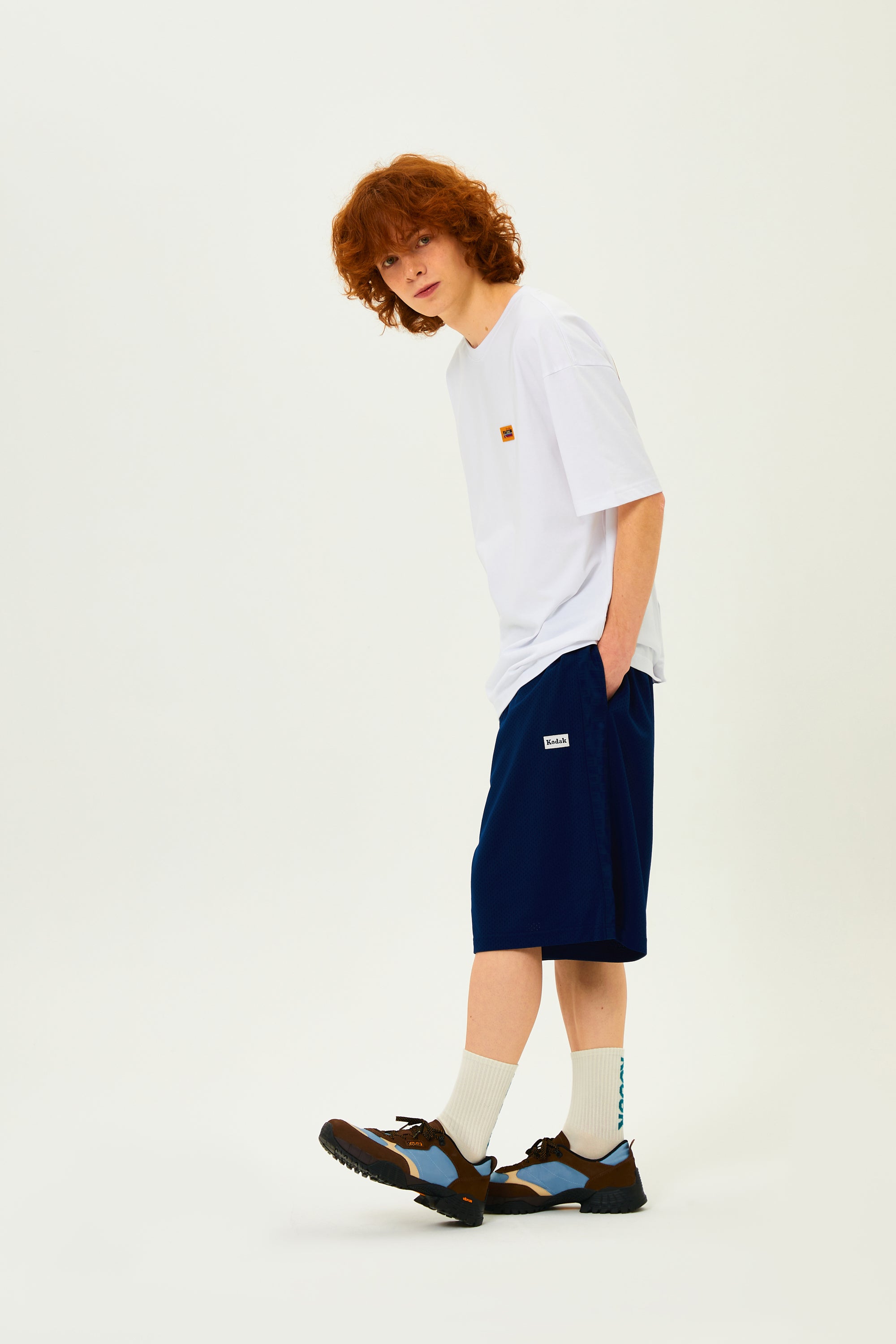 フラッシュフィルムグラフィック半袖Tシャツ【ブルー】