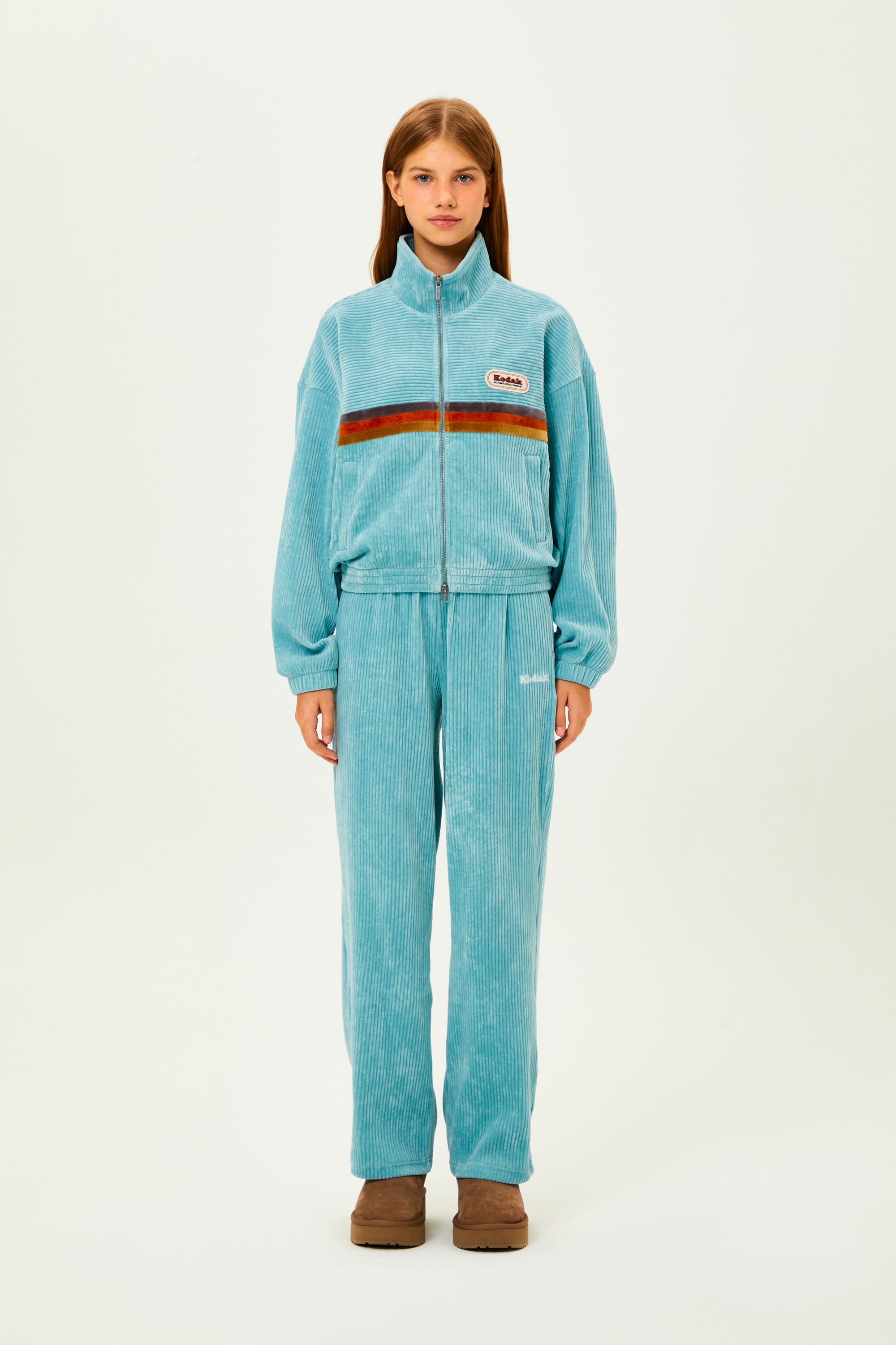 (Women) シネコダックベルベットコーデュロイジップアップ【ブラック】