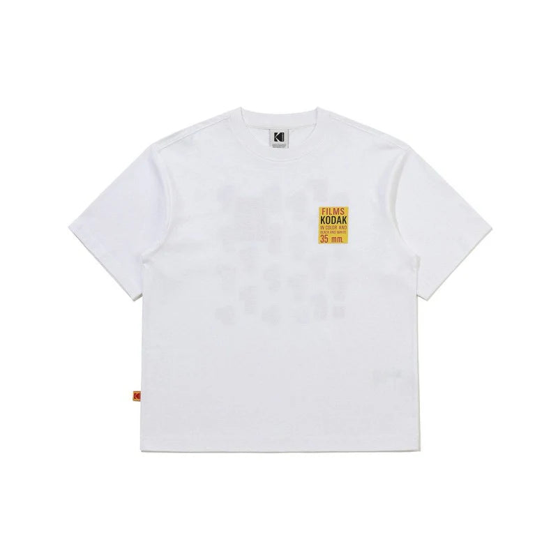 フィルムバックグラフィックコットン半袖Tシャツ【ホワイト】