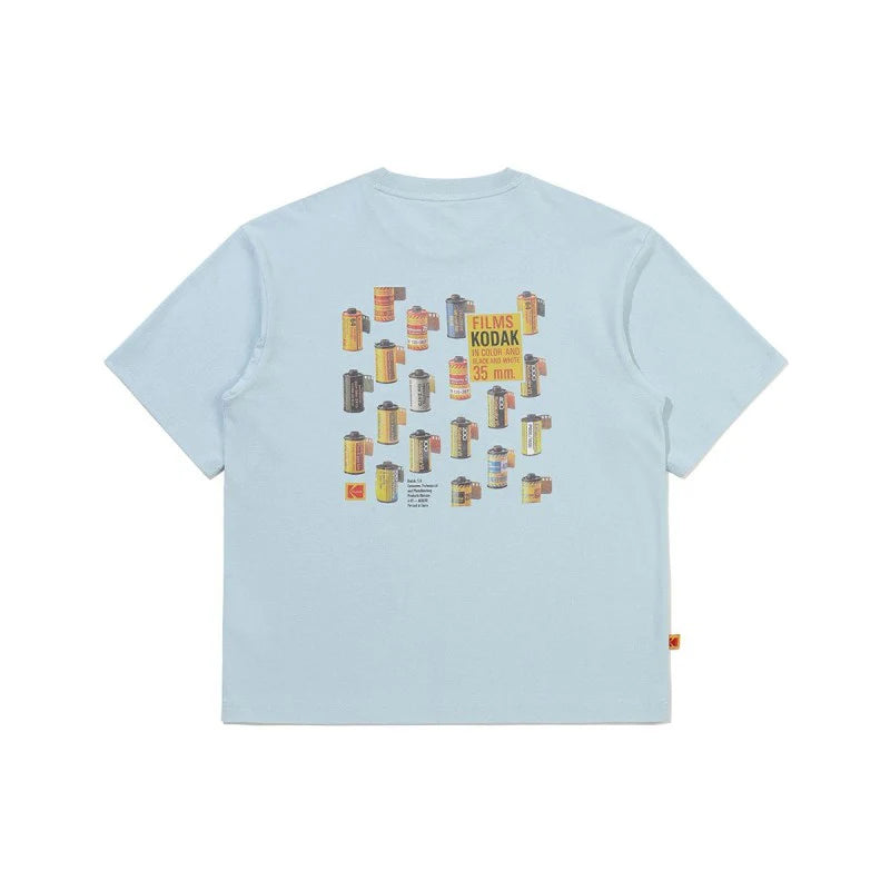フィルムバックグラフィックコットン半袖Tシャツ【スカイ】