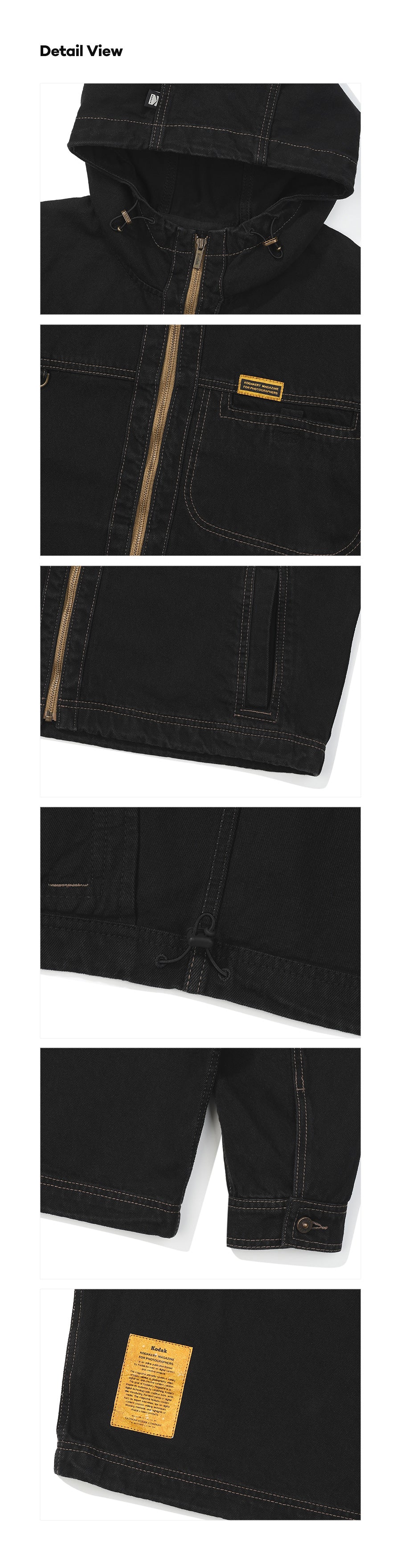 (Women) コダカリーデニムフーディジャケット【ブラック】