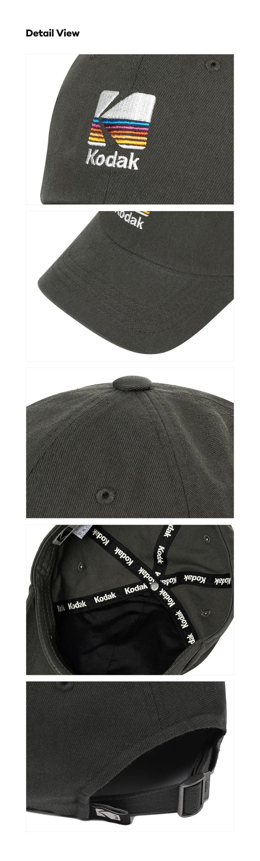 レインボー エンブロイダリー ボールキャップ【チャコール】