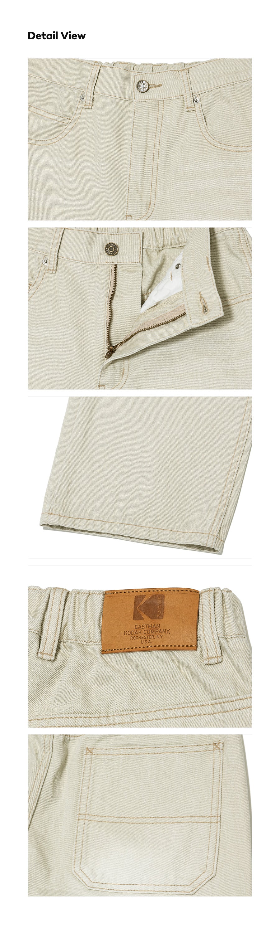 カラーデニムストレートパンツ【アイボリー】