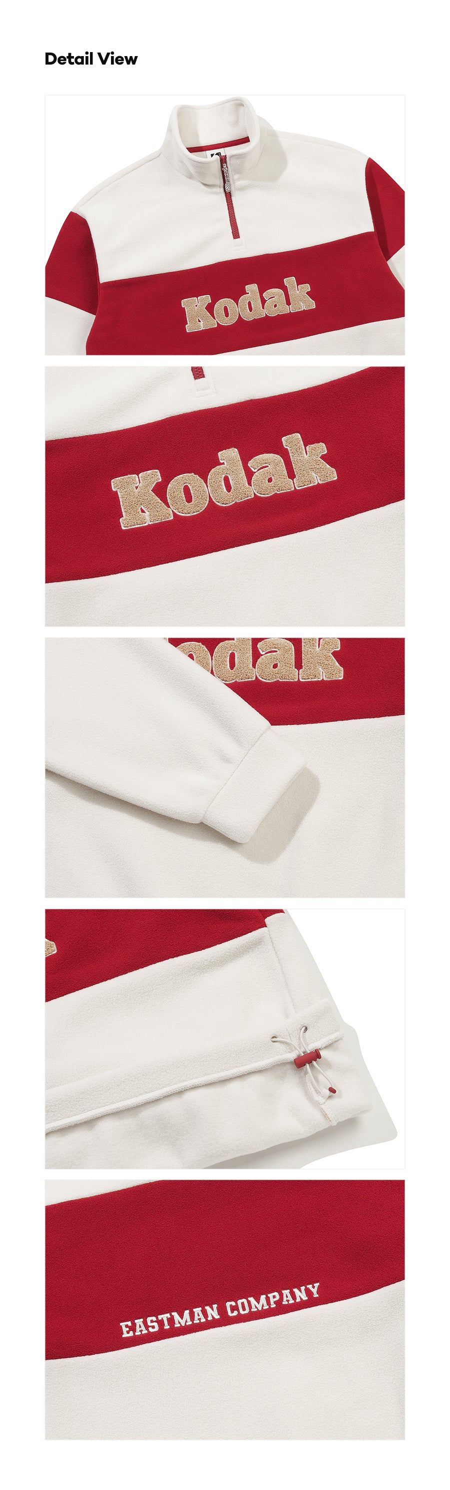 エッセンシャルカラーブロックマイクロフリースハーフジップ【ブラック】