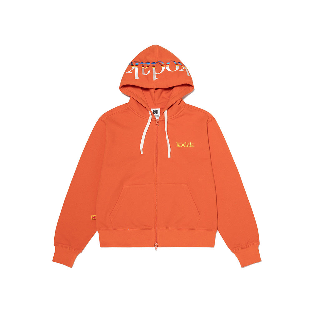 (WOMAN) レインボースウェットジップトップ【オレンジ】