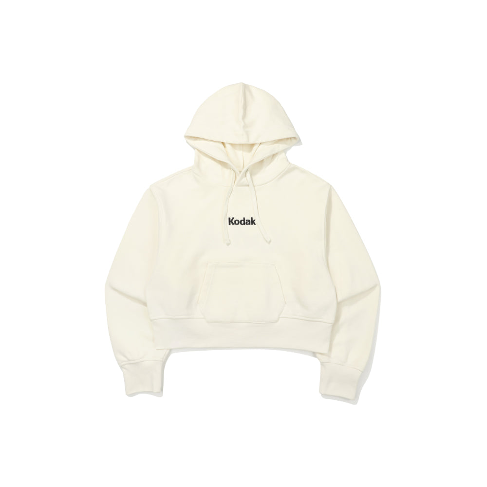 (Women)レインボーロゴクロップフーディ【アイボリー】