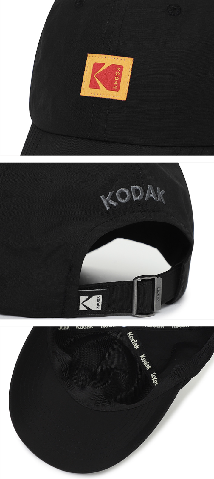 スクエアロゴナイロンリラックスフィットボールキャップ【ブラック】