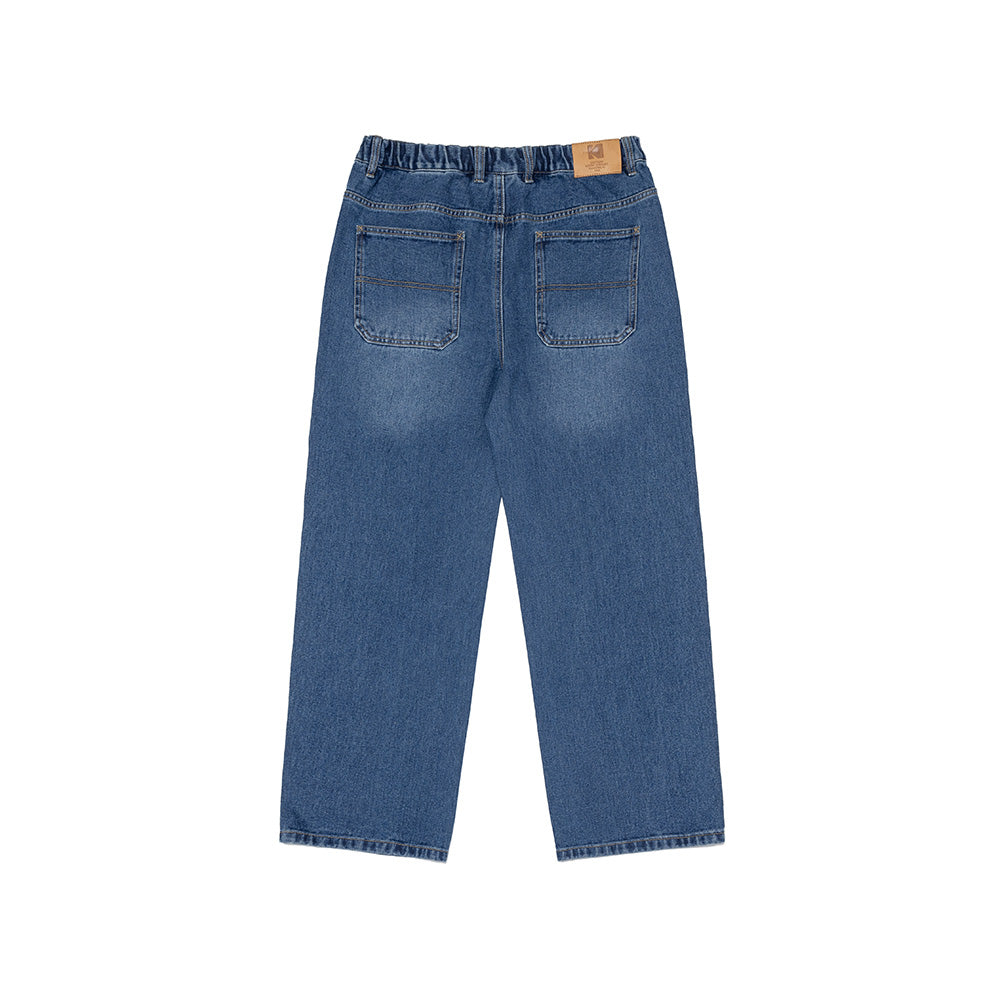 カラーデニムストレートパンツ【ブルー】