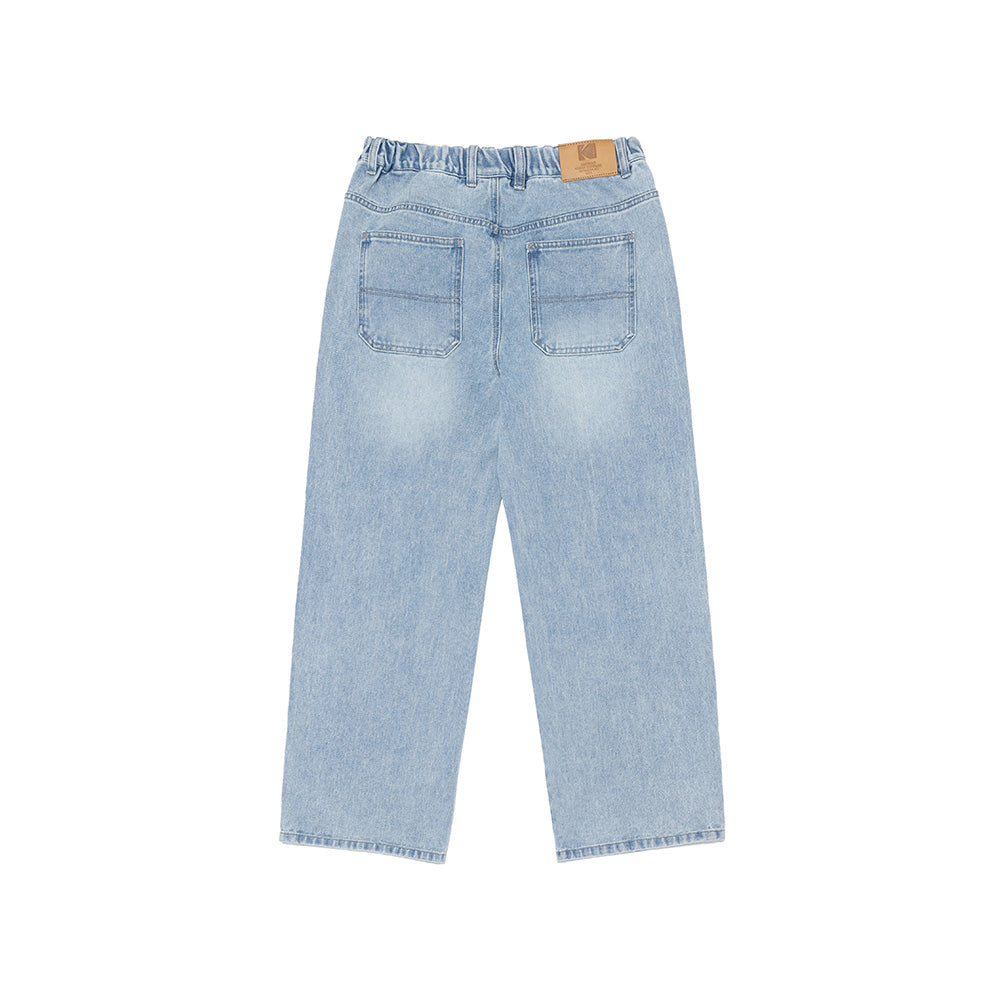 カラーデニムストレートパンツ【スカイブルー】