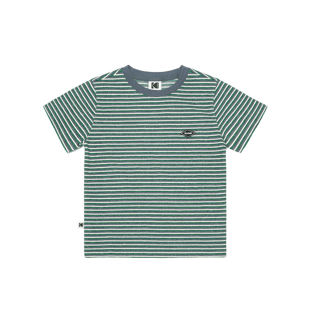 (Women) レインボーストライプ半袖Tシャツ【イエロー】