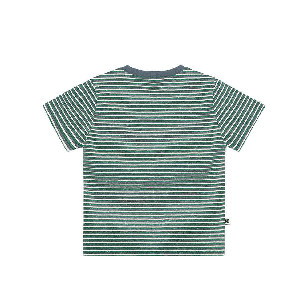 (Women) レインボーストライプ半袖Tシャツ【イエロー】