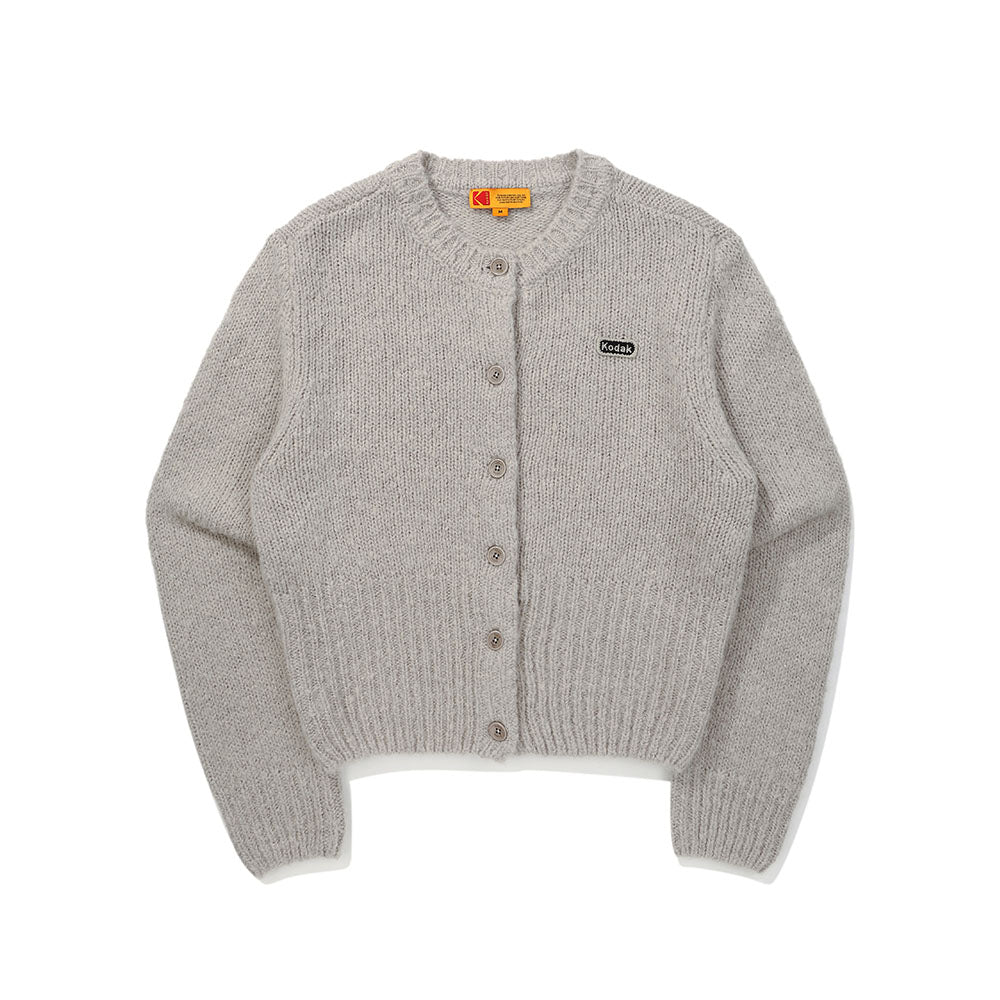 (Women) ソフトウールニットジャカードカーディガン【メランジグレー】