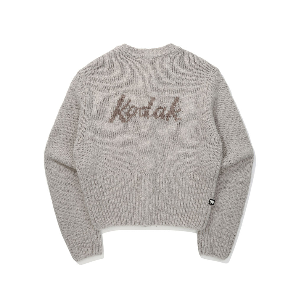 (Women) ソフトウールニットジャカードカーディガン【メランジグレー】