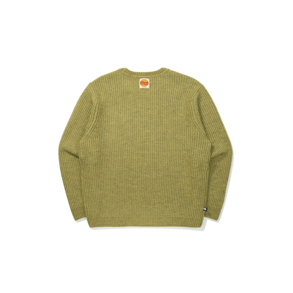 ソフトウール ニットスウェットシャツ【カーキ】
