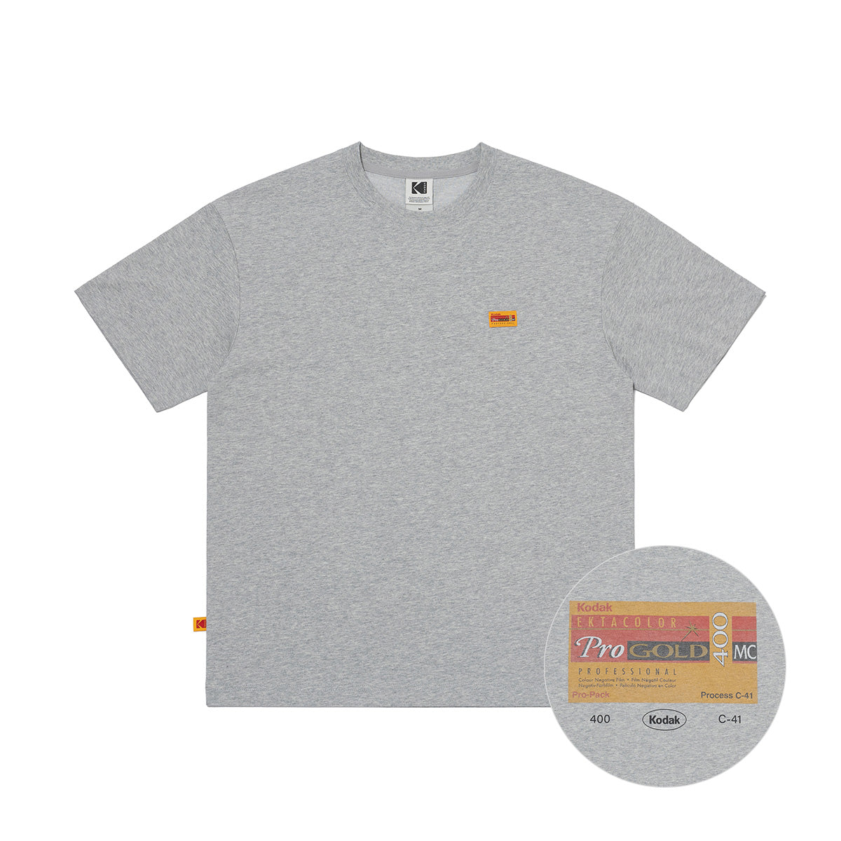 フラッシュフィルムグラフィック半袖Tシャツ【メランジグレー】